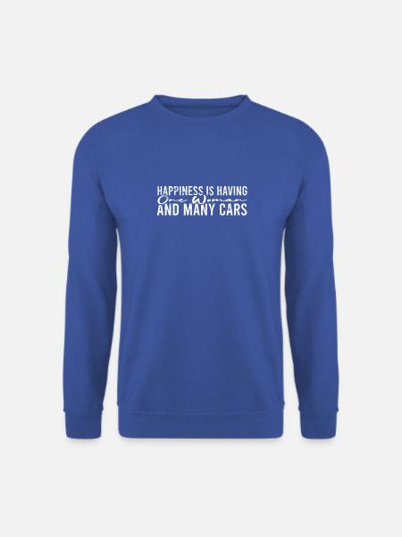 Glück ist, eine Frau und viele Autos zu haben - Auto - Unisex Pullover - Royalblau