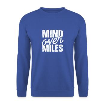 Mind over miles - Trail Running Marathon Outdoor - Unisex Sweatshirt - royal blue - Front - Alina (178cm) & Michal (187cm)