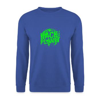 Développeur de logiciels Hack the Planet - Anonyme - Sweat-shirt Unisexe - bleu royal - Devant - Alina (178cm) & Michal (187cm)