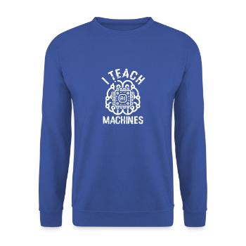 Ich unterrichte Maschinen KI Maschinelles Lernen - Software - Unisex Pullover - Royalblau - Vorne - Alina (178cm) & Michal (187cm)