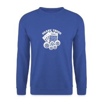Shake those balls - Casino Gambling Bingo Balls - Unisex Sweatshirt - royal blue - Front - Alina (178cm) & Michal (187cm)