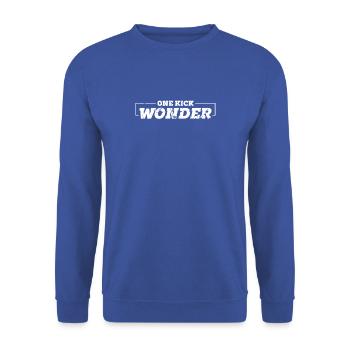 Kickball One Kick Wonder - Entraîneur de joueurs d’équipe de jeu - Sweat-shirt Unisexe - bleu royal - Devant - Alina (178cm) & Michal (187cm)