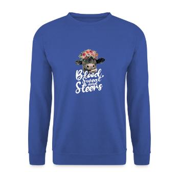 Blood, sweat and steers - Ranch Cattle Show for - Unisex Sweatshirt - royal blue - Front - Alina (178cm) & Michal (187cm)