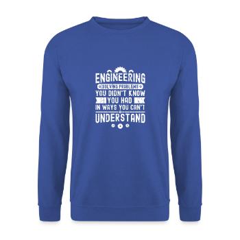 Engineering Probleme lösen, die Sie nicht kannten - - Unisex Pullover - Royalblau - Vorne - Alina (178cm) & Michal (187cm)