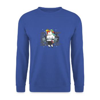 Unicorn Weightlifting Deadlift Fitness Gym - Body - Unisex Sweatshirt - royal blue - Front - Alina (178cm) & Michal (187cm)