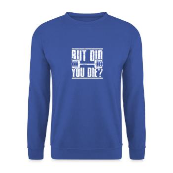 Mais êtes-vous mort drôle Gym Workout - Muscle Body - Sweat-shirt Unisexe - bleu royal - Devant - Alina (178cm) & Michal (187cm)