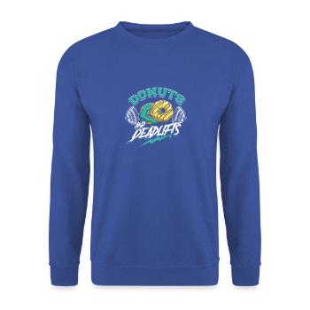 Donuts And Deadlifts Weightlifting Gym Fun - - Unisex Sweatshirt - royal blue - Front - Alina (178cm) & Michal (187cm)