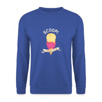 Scoop da ist es - Bunte Delicious Sweet - Unisex Pullover - Royalblau - Vorne - Alina (178cm) & Michal (187cm)