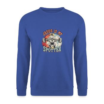 Jésus est mon observateur - Muscle Powerlifting Body - Sweat-shirt Unisexe - bleu royal - Devant - Alina (178cm) & Michal (187cm)