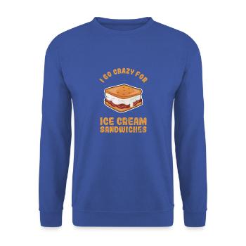 Je deviens fou pour les sandwichs à la crème glacée - Délicieux - Sweat-shirt Unisexe - bleu royal - Devant - Alina (178cm) & Michal (187cm)