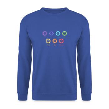 Seven Chakra know see speak love strive feel - Unisex Sweatshirt - royal blue - Front - Alina (178cm) & Michal (187cm)