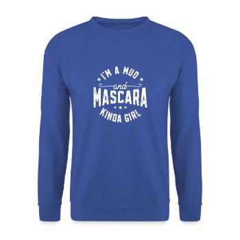I'm a mud and mascara kinda girl - cosmetics - Unisex Sweatshirt - royal blue - Front - Alina (178cm) & Michal (187cm)