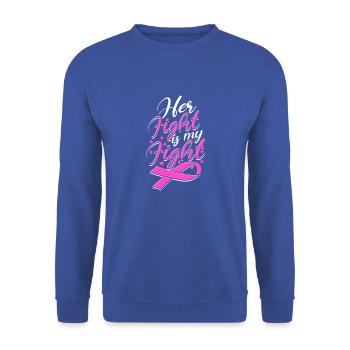 Son combat est mon combat - combattant du cancer du sein - Sweat-shirt Unisexe - bleu royal - Devant - Alina (178cm) & Michal (187cm)