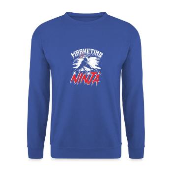 Marketing Ninja Funny Marketer Team - archéologue - Sweat-shirt Unisexe - bleu royal - Devant - Alina (178cm) & Michal (187cm)