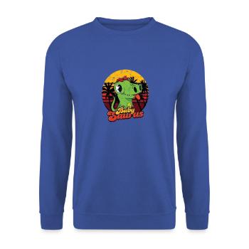 Babysaurus Dinosaurier Baby Saurus - Kreatur - Unisex Pullover - Royalblau - Vorne - Alina (178cm) & Michal (187cm)