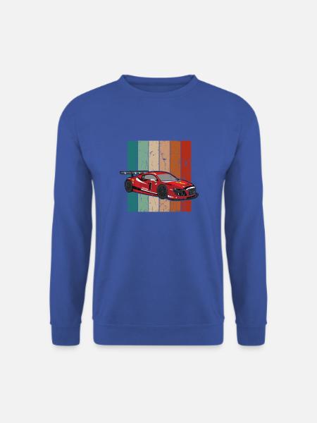 Rennwagen mit Retro-Farbhintergrund - Rennwagen - Unisex Pullover - Royalblau
