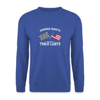 J’aime la bière et les courses de voitures de sprint et peut-être 3 - Sweat-shirt Unisexe - bleu royal - Devant - Alina (178cm) & Michal (187cm)