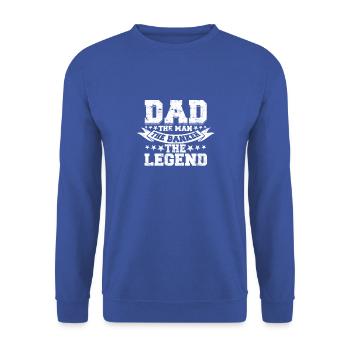 Dad The Man The Banker The Legend - Beruf - Unisex Pullover - Royalblau - Vorne - Alina (178cm) & Michal (187cm)