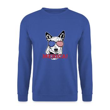 Merica! - Heeler - Unisex Pullover - Royalblau - Vorne - Alina (178cm) & Michal (187cm)