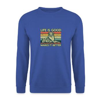 La vie est bonne un berger australien le fait - Sweat-shirt Unisexe - bleu royal - Devant - Alina (178cm) & Michal (187cm)