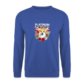 Platinum Jubilee 1952-2022 - corgi owner - Unisex Sweatshirt - royal blue - Front - Alina (178cm) & Michal (187cm)