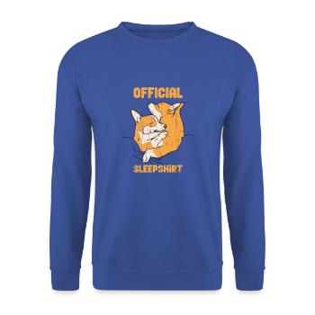 Chemise de nuit officielle - corgi dog - Sweat-shirt Unisexe - bleu royal - Devant - Alina (178cm) & Michal (187cm)