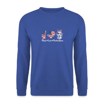 Peace Love Dalmatian - pet lover - Unisex Sweatshirt - royal blue - Front - Alina (178cm) & Michal (187cm)