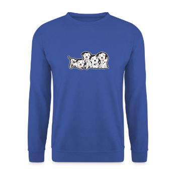 Dalmatinische Welpen - schwarz und weiß - Unisex Pullover - Royalblau - Vorne - Alina (178cm) & Michal (187cm)