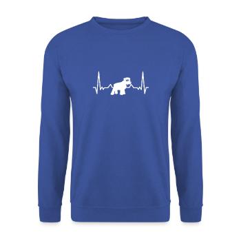 Zwergschnauzer Herzschlag - Haustier - Unisex Pullover - Royalblau - Vorne - Alina (178cm) & Michal (187cm)