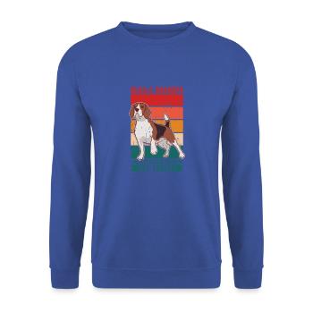 Beagle grand-père comme un grand-père ordinaire mais plus cool - Sweat-shirt Unisexe - bleu royal - Devant - Alina (178cm) & Michal (187cm)