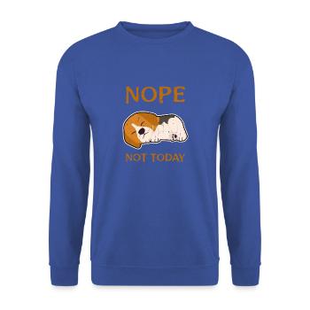 Non, pas aujourd’hui - chien jouet - Sweat-shirt Unisexe - bleu royal - Devant - Alina (178cm) & Michal (187cm)