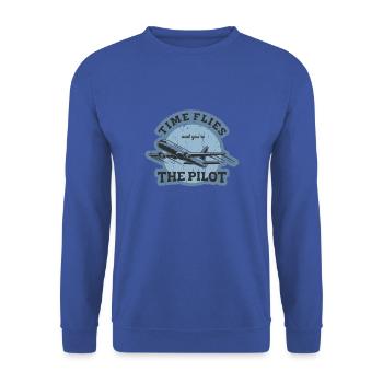 Le temps passe vite et vous êtes le pilote - aviateur - Sweat-shirt Unisexe - bleu royal - Devant - Alina (178cm) & Michal (187cm)