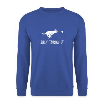 Il suffit de le jeter - propriétaire de chien - Sweat-shirt Unisexe - bleu royal - Devant - Alina (178cm) & Michal (187cm)