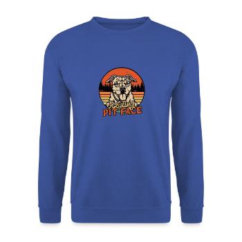 Resting pit face - pitbull - Unisex Sweatshirt - royal blue - Front - Alina (178cm) & Michal (187cm)