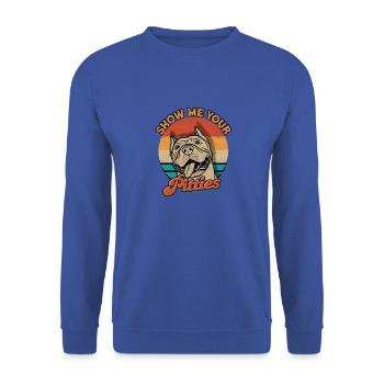 Show me your pitties - canine - Unisex Sweatshirt - royal blue - Front - Alina (178cm) & Michal (187cm)