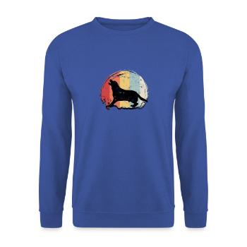 Du hast Glück, dass ich einen Auftritt hatte, den ich normalerweise nicht habe - Unisex Pullover - Royalblau - Vorne - Alina (178cm) & Michal (187cm)