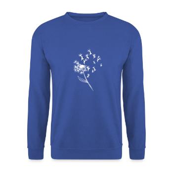 Dandelion flower with boston terrier as petals - - Unisex Sweatshirt - royal blue - Front - Alina (178cm) & Michal (187cm)