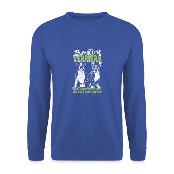 Les terriers de Boston sont comme des croustilles que vous ne pouvez pas - Sweat-shirt Unisexe - bleu royal - Devant - Alina (178cm) & Michal (187cm)