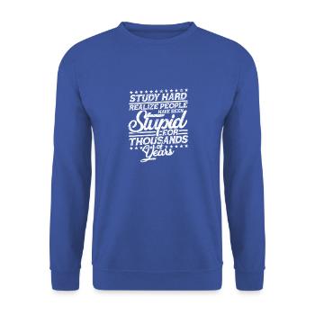 Study History Realize People Have Been This - Unisex Sweatshirt - royal blue - Front - Alina (178cm) & Michal (187cm)