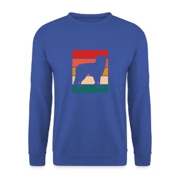Border collie silhoutte avec couleur rétro - Sweat-shirt Unisexe - bleu royal - Devant - Alina (178cm) & Michal (187cm)