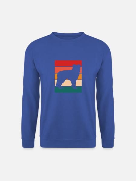 Border Collie Silhoutte mit Retro-Farbe - Unisex Pullover - Royalblau