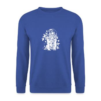 Peace Love Bullmastiff - dogue italien - Sweat-shirt Unisexe - bleu royal - Devant - Alina (178cm) & Michal (187cm)