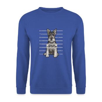 Dear dad I can explain - schnauzer lovers - Unisex Sweatshirt - royal blue - Front - Alina (178cm) & Michal (187cm)
