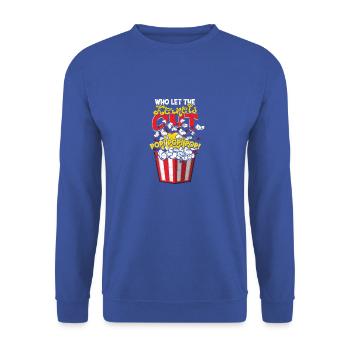 Who Let The Kernels Out Pop Pop Pop - salty - Unisex Sweatshirt - royal blue - Front - Alina (178cm) & Michal (187cm)