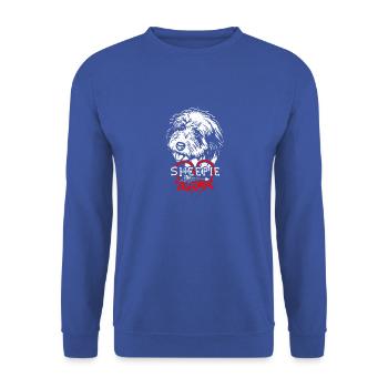 Sheepie Mama - chien de berger anglais - Sweat-shirt Unisexe - bleu royal - Devant - Alina (178cm) & Michal (187cm)