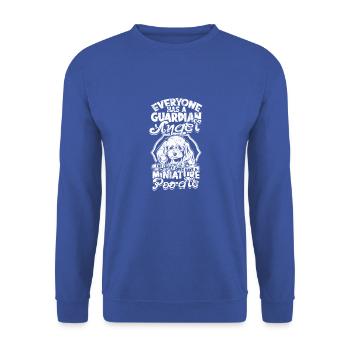 Tout le monde a un ange gardien Les chanceux ont - Sweat-shirt Unisexe - bleu royal - Devant - Alina (178cm) & Michal (187cm)
