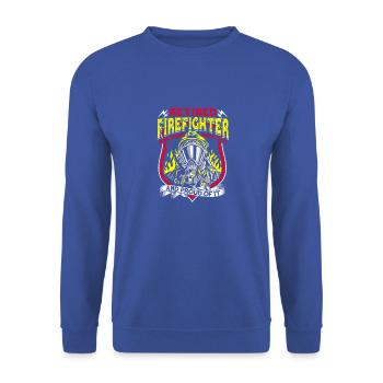 Retired Firefighter been there done that And - Unisex Sweatshirt - royal blue - Front - Alina (178cm) & Michal (187cm)