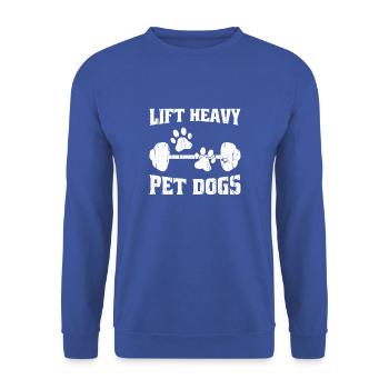 Heben Sie schwere Haustierhunde - Hund - Unisex Pullover - Royalblau - Vorne - Alina (178cm) & Michal (187cm)