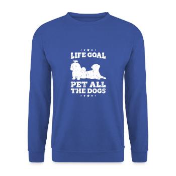 Lebensziel Haustier alle Hunde - Welpe - Unisex Pullover - Royalblau - Vorne - Alina (178cm) & Michal (187cm)