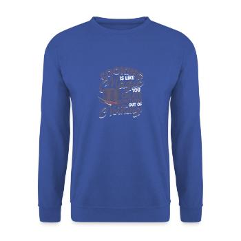 Kochen ist wie Magie; Du erschaffst etwas - Unisex Pullover - Royalblau - Vorne - Alina (178cm) & Michal (187cm)